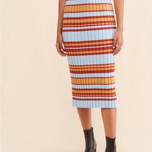 Striped Multicolor Knit Skirt